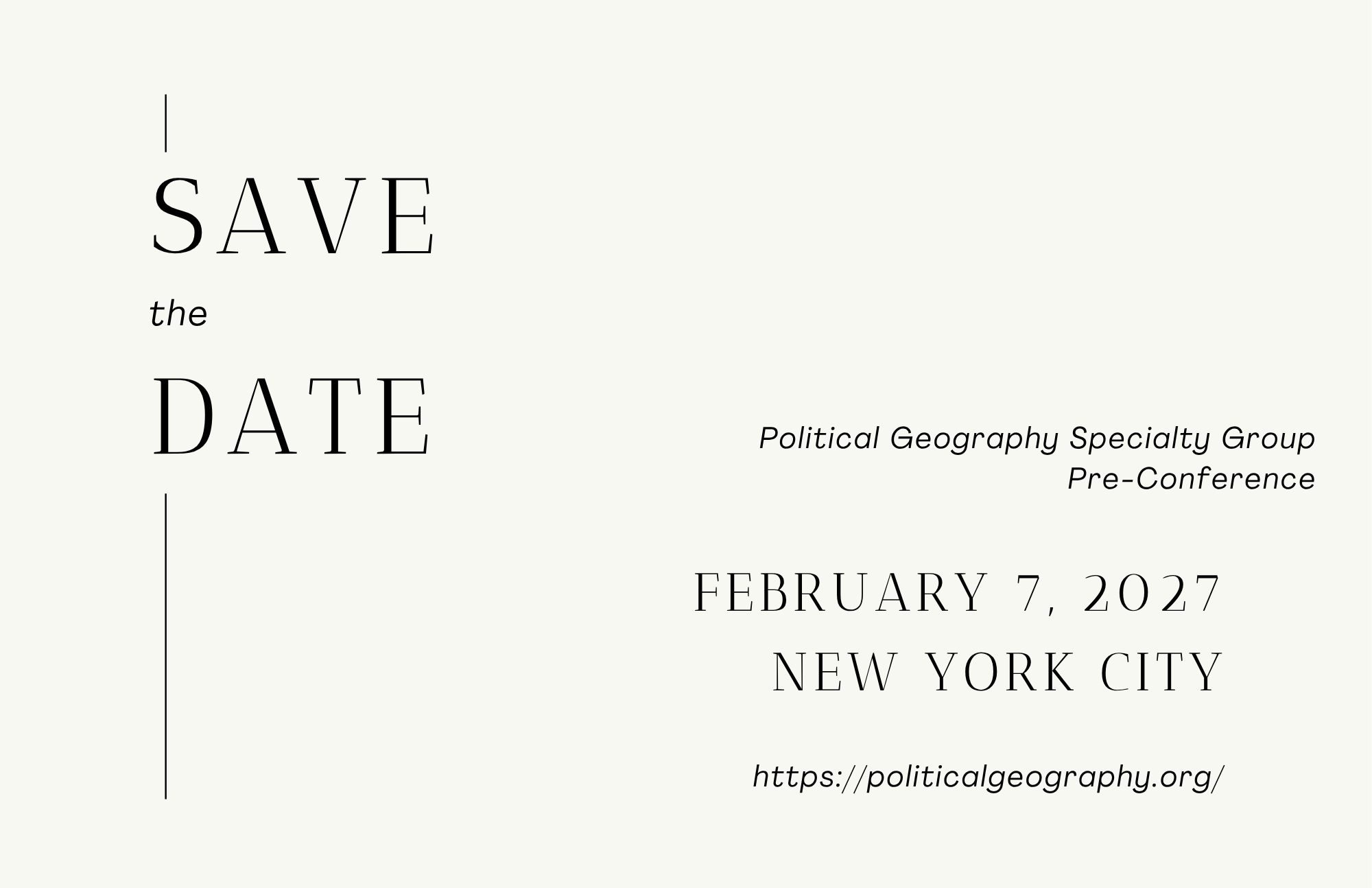 Save the Date: PGSG Pre Conference